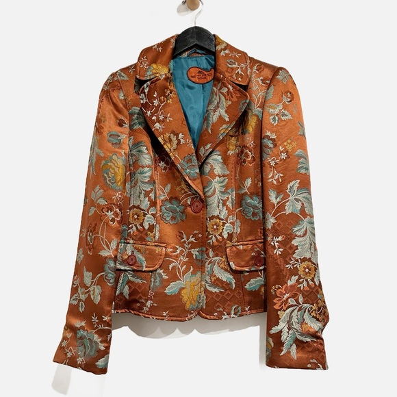 Etro Milano Vintage Floral Jacquard Blazer Size 46 - Picture 2 of 8